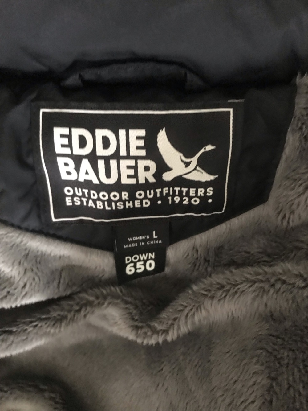 Eddie Bauer Sun Valley Black 650 Down Parka Coat Removable Faux Fur hood - Picture 10 of 13